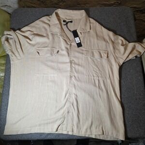Nova Men Ashford Linen Shirt Tan Size XXL New With Tag 795